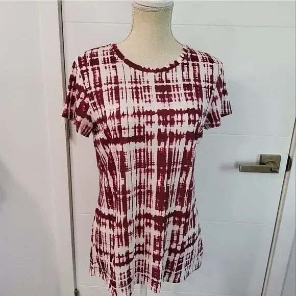 Vince Abstract Print T-shirt Short Sleeve Size L - Picture 2 of 9